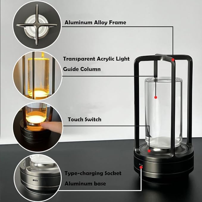 Lampe de table rétro en métal 