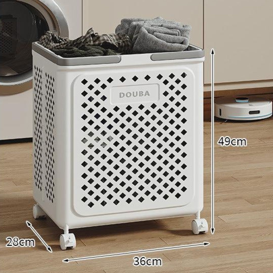 Foldable Laundry Basket with Wheels