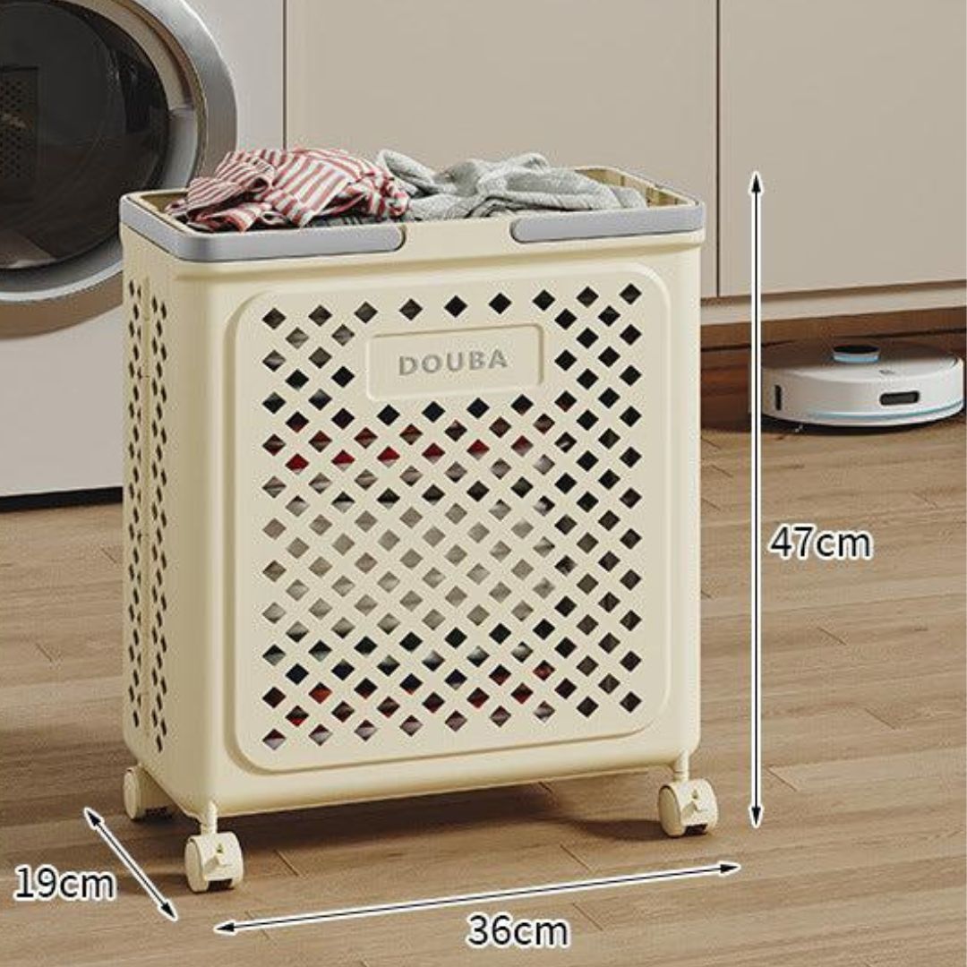 Foldable Laundry Basket with Wheels