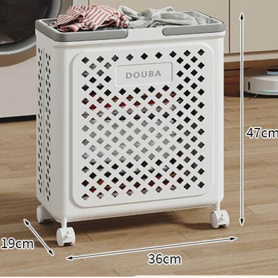 Foldable Laundry Basket with Wheels