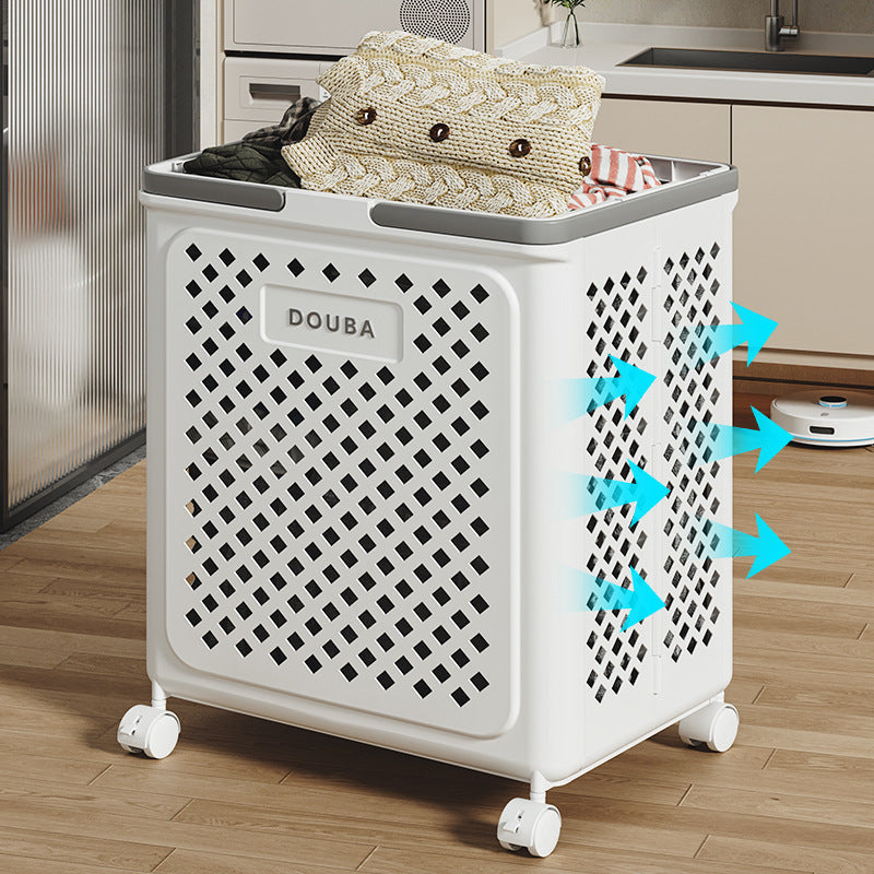 Foldable Laundry Basket with Wheels