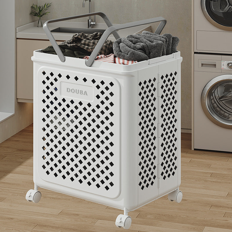 Foldable Laundry Basket with Wheels