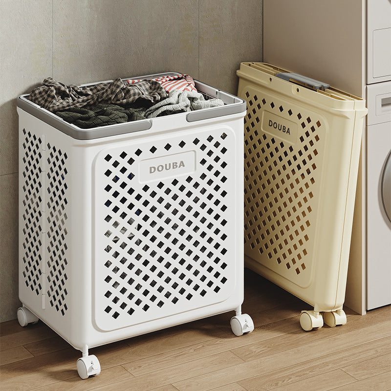 Foldable Laundry Basket with Wheels