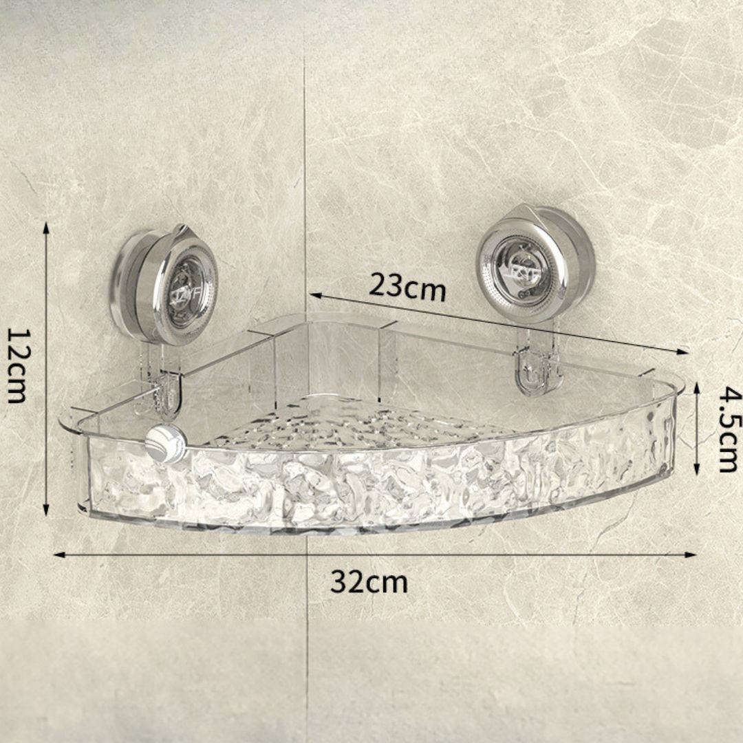 Eckregal mit Saugnapf fürs Badezimmer