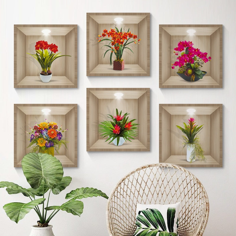 BlossomWalls™ 3D Flower Vase Wall Stickers