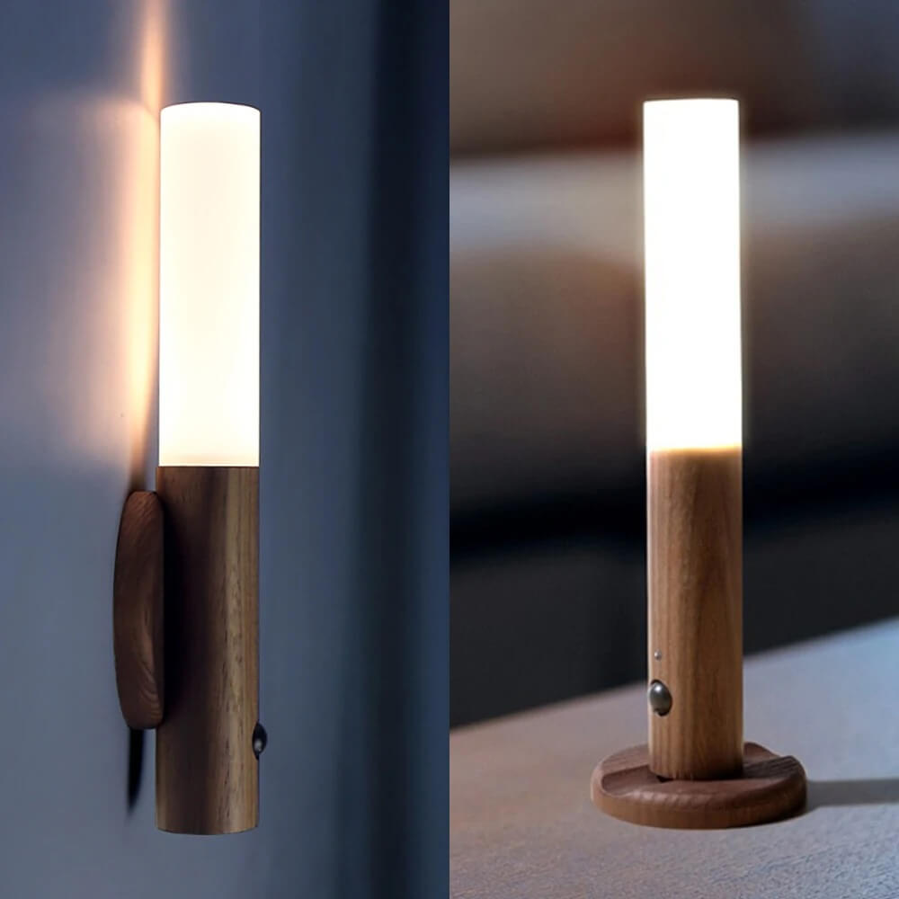 WoodGlow™ Motion Sensor Wall Light made of Wood - No Plug USB Charging