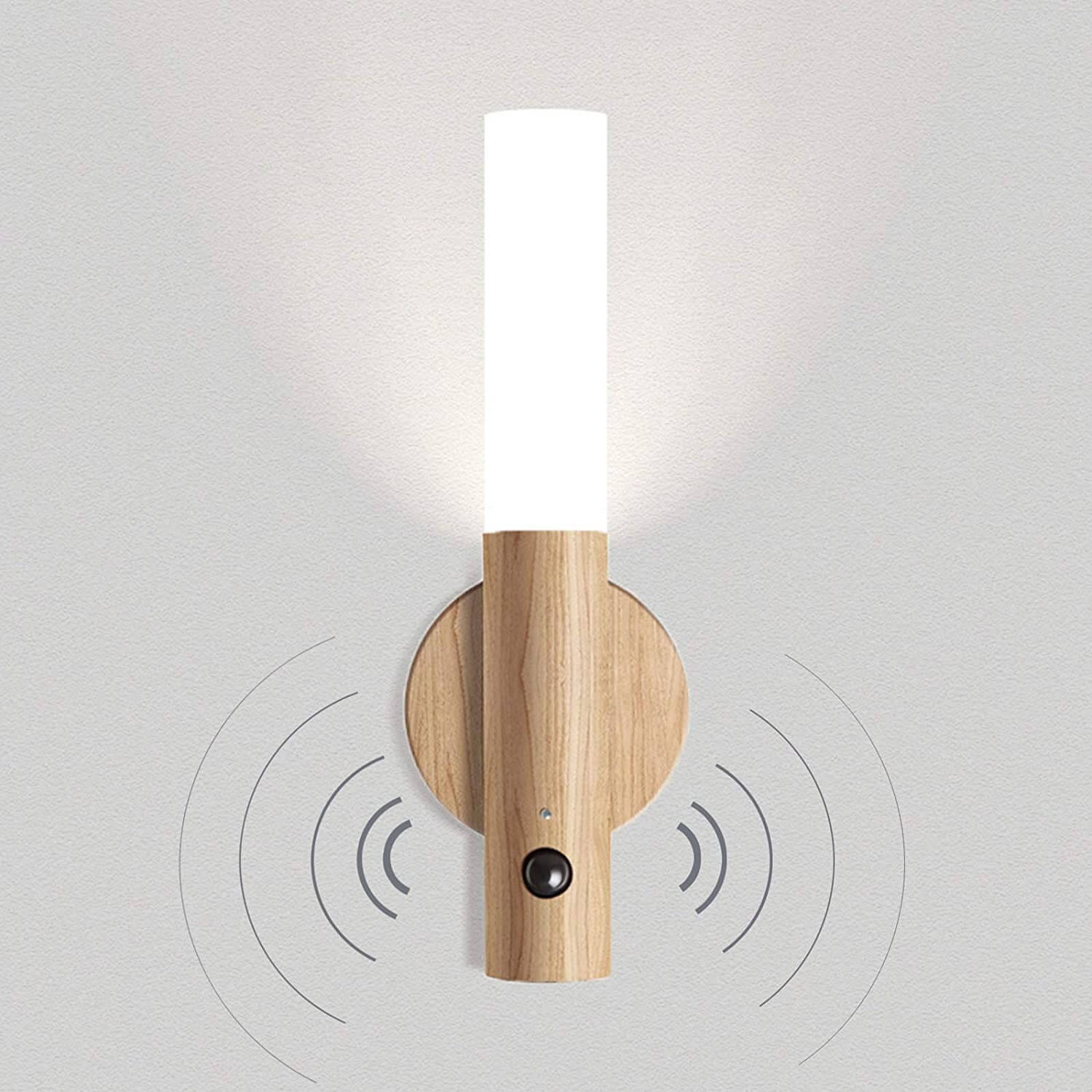 WoodGlow™ Motion Sensor Wall Light made of Wood - No Plug USB Charging