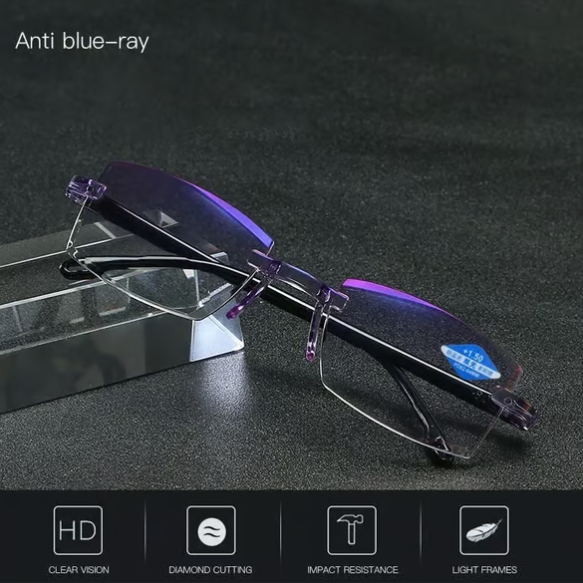 Sapphire High Hardness Anti-blue Progressive Far And Near Dual-Use Reading Glasses