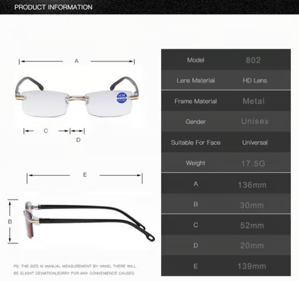 Sapphire High Hardness Anti-blue Progressive Far And Near Dual-Use Reading Glasses